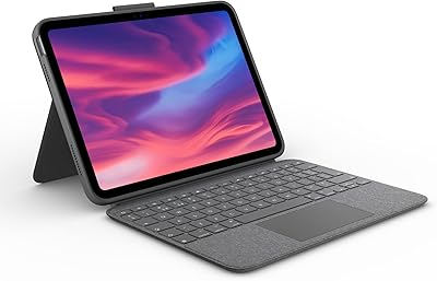 Étui tactile combiné avec clavier amovible logitech pour ipad (10e génération) avec grand