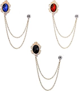 Oriti 3 packs hommes bijou broche épinglette badge pour hommes chaînes suspendues collier