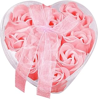 9 pièces de savon de bain parfumé aux pétales de rose en forme