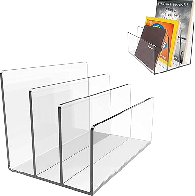 The white shop porte-fichiers en acrylique à 3 sections organisateur de fichiers transparent