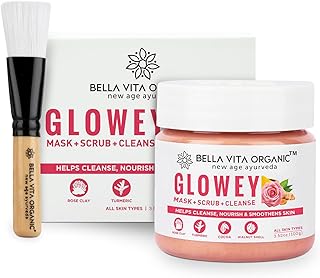 Bella vita organic glowy organic face pack, nettoyant pour le visage 3 en