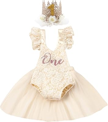 Tenue de 1er anniversaire pour bébé fille, barboteuse en dentelle, robe tutu
