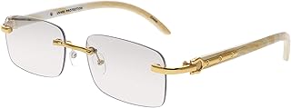 Lunettes de vue rectangulaires en bois et métal rétro wood puffs