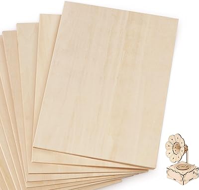 10 planches de tilleul, 1/16" x 8" x 12", feuille de contreplaqué mince