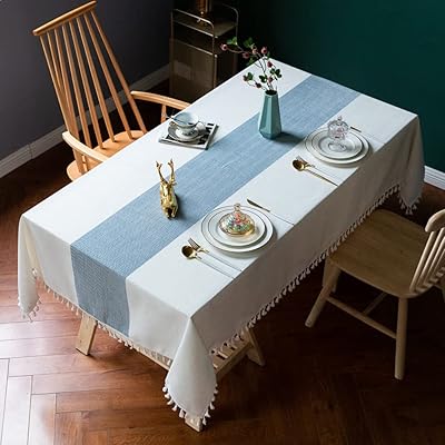 Nappe rectangulaire en lin doqua infroissable et résistante à la poussière