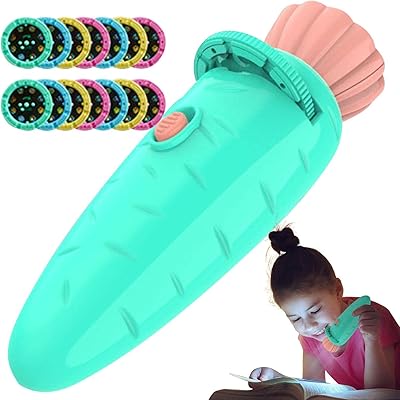 Xtransf lampe de poche projecteur pour enfants - torches de projecteur pour enfants en forme d'animal mignon en forme de carotte | veilleuse d'apprentissage éducatif avec des images claires pour enfants, enfants, nourrissons, garçons, filles. L'expérience e-commerce réinventée par Diaytar au Sénégal