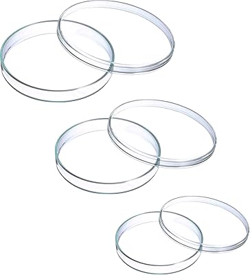 Ensemble de 3 boîtes de pétri en borosilicate robustes 90 mm, 100 mm