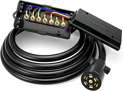 Nylight prise de remorque compacte à 7 voies robuste avec boîte