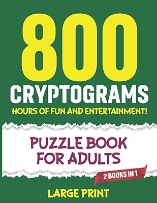 Livre de puzzles de 800 cryptogrammes pour adultes (2 livres en 1)