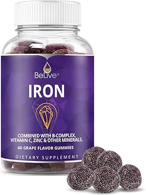 Supplément belive iron gummies avec complexe de vitamines c, a et b