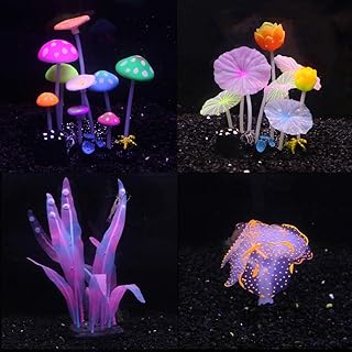Décoration d'aquarium cunmei, ornements de plantes de corail brillants pour les décorations d'aquarium