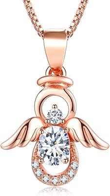 Collier en argent sterling 925 à motif d'ange gardien presnitsky avec cz clignotant