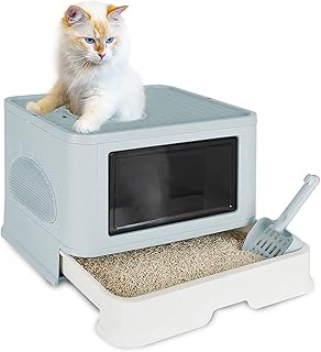 Bac à litière pour chat simo avec couvercle, bac à litière fermé