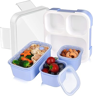 Boîte à lunch bento isotherme jigiro 720 ml avec 3 compartiments à collations