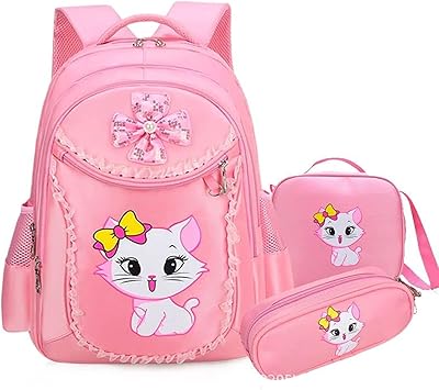 Ensemble de 3 sacs à dos d'école cairdia avec ruban arc-en-ciel pour enfants