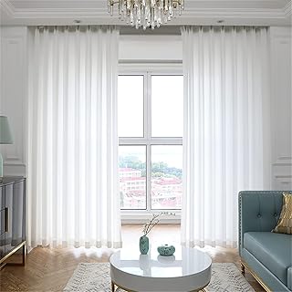Rideaux d'ombrage en voile transparent kelly pour salon et chambre à