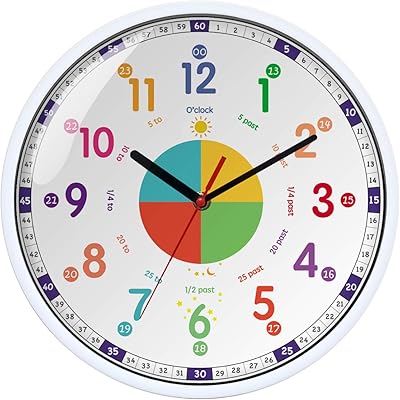 Horloge murale pour enfants avec mécanisme à quartz silencieux sans tic-tac