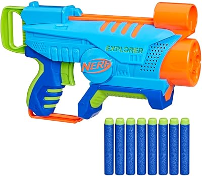 Nerf elite junior, lanceur de mousse facile à jouer, 8 fléchettes nerf elite