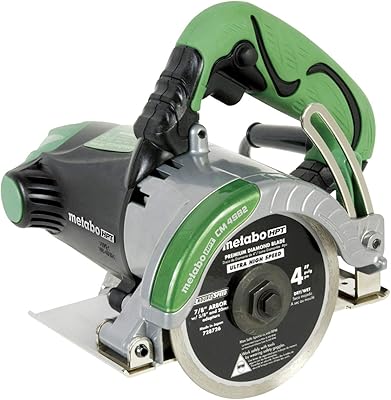 Scie à cadre metabo hpt, coupe à sec, lame diamantée de 4", moteur