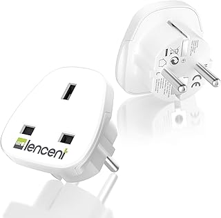 Lancent adaptateur de prise britannique vers européen, adaptateur de voyage européen au sol pour espagne, allemagne, france, portugal, grèce, russie, pays-bas, turquie, etc. (type e/f) de 2 pièces. Électroménager, mode, beauté... Diaytar a tout en stock