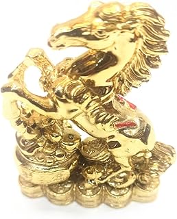 Statue de cheval porte-bonheur doré vastu/feng shui, produits en cristal reiki, chevaux