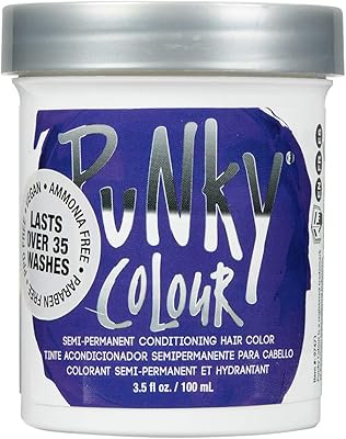 Teinture capillaire semi-permanente punky violet, sans parabène et végétalienne, dure jusqu'à 25 lavages