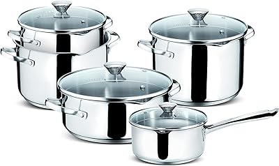 Batterie de cuisine la agostina smart en acier inoxydable, 9 pièces)