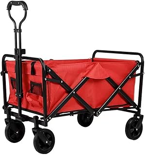 Chariot de plage pliable d'extérieur robuste, chariot d'épicerie de camping et de jardin