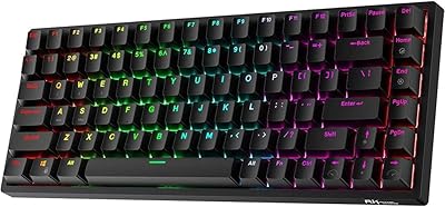 Clavier de jeu bluetooth sans fil royal kludge rk84, éclairage rvb à trois