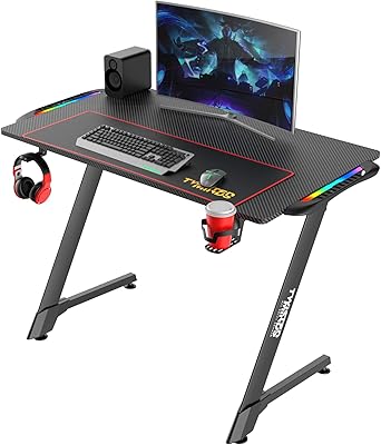 Bureau de jeu en forme de z twisted minds d'ordinateur 100 cm