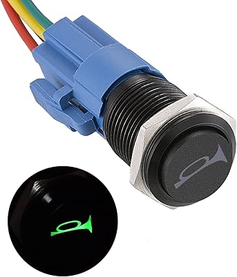 Bouton poussoir momentané de klaxon de haut-parleur de 19 mm 12 v à