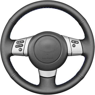 Couvre-volant en simili cuir pu noir cousu à la main pour toyota fj