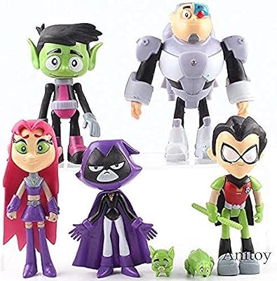 Figurines de dessins animés classiques en pvc hzxhdm, design inspiré des teen titans joe et robin cyborg, idéal pour les enfants, jouets de collection en pvc, 7 pièces/ensemble. Diaytar : Des prix qui défient toute concurrence