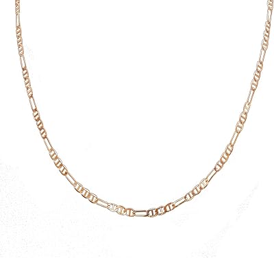 Chaîne plaquée or rose 18 carats zoping, collier élégant avec trombone simple