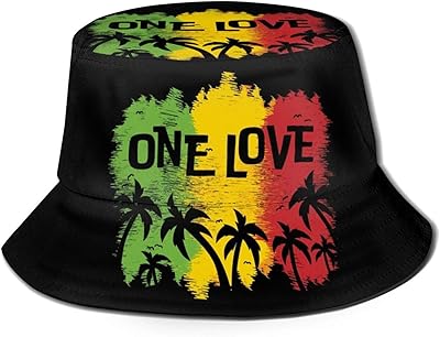 قبعة bo-b marl-ey rasta lion art for reggae lover unisex bucket hat summer