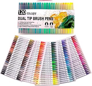 Crayons de couleur, 120 couleurs, stylo pinceau aquarelle à pointe fine pour livres