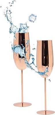 Verres à champagne unisweet 2 flûtes en acier inoxydable verres vin de fins