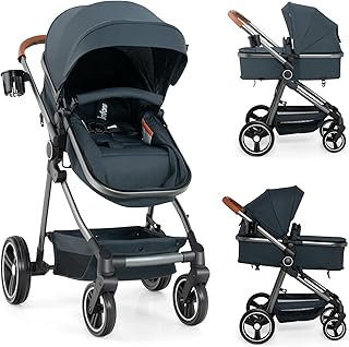 Poussette convertible 2 en 1 haute pour bébé landau réversible
