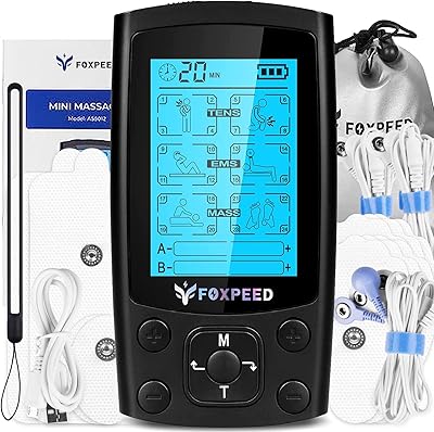 Stimulateur musculaire foxbed tens ems pour soulager la douleur, stimulateur musculaire ems à
