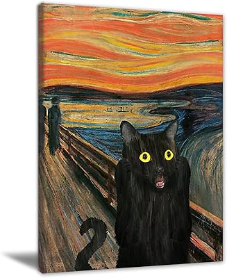 Seltier - art mural amusant pour salle de bain - affiche sur toile vintage avec chat noir - décoration murale mate contemporaine - peinture de décoration d'intérieur pour chambre à coucher, salon, 40,6 x 61 cm - sans cadre. Comparez, choisissez, économisez sur Diaytar Sénégal