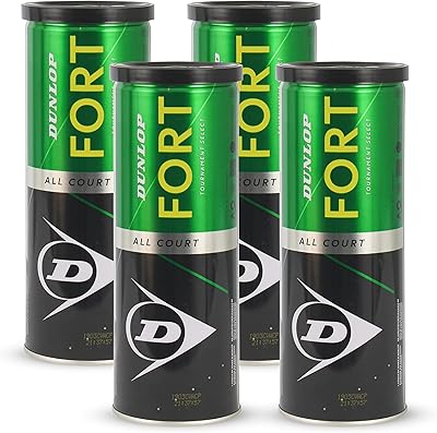 Balle de tennis dunlop forte all court (matériau : caoutchouc, couleur : vert)