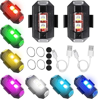 2/4 pièces led stroboscope drone lumière 7 couleurs usb charge clignotant antichoc lumières de secours pour moto drone voiture rc bateau. Diaytar Sénégal : Le plaisir d'acheter sans se priver
