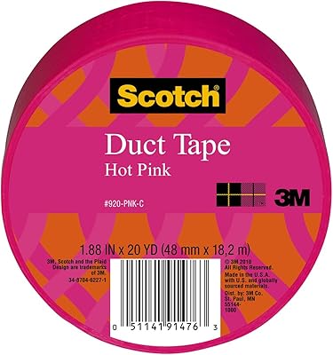 Ruban de masquage scotch, rose vif, 1,88" x 20 mètres, paquet de 6