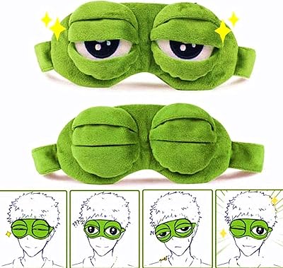 Masque pour les yeux 3d grenouille triste, couverture de couchage, cadeau amusant, nouveauté