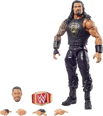 Figurine wwe top peaks elite roman reigns avec 6 championnats du monde