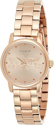 Montre pour femme coach, cadran or rose et bracelet en acier plaqué or