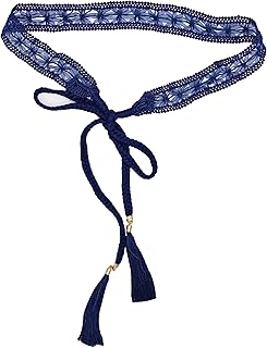 Ceinture à nœud tressé multicolore pour femmes et filles, avec chaîne à pompons