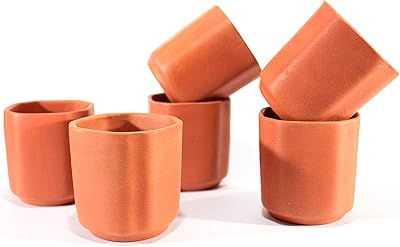 Tasses à eau en terre cuite faites la main clio (lot de 6)