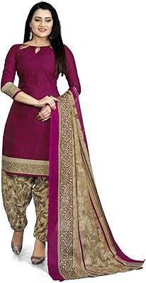 Costume sarwar imprimé en coton violet rajnandini (prêt à porter_s à 4xl), violet