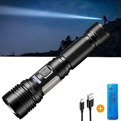 Lampe de poche led rechargeable ultra lumineuse de 20 000 lumens, lampe